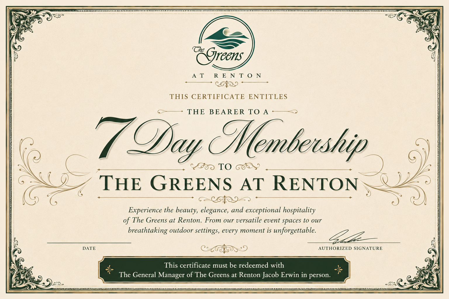 Exclusive 7-Day Membership – The Greens at Renton